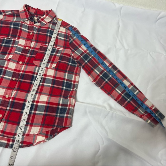 Universal Thread Red Blue Checkered Plaid Button Up Shirt Size XS - Picture 15 of 17